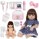 Bebê Reborn Menina Linda 100% Silicone Bolsa + Acessórios