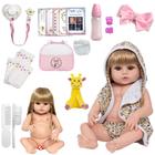 Bebe Reborn Menina Loira Princesa Completa Kit Acessórios