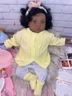 Bebe Reborn menina Negra Enxoxal premium + 20 Acessorios Exatamente Igual a Foto AM