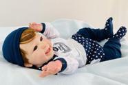 boneca bebe reborn menino corpo de silicone roupa azul com babador -  dominio imports - Boneca Reborn - Magazine Luiza