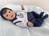 boneca bebe reborn menino corpo de silicone roupa azul com babador -  dominio imports - Boneca Reborn - Magazine Luiza