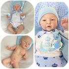 boneca bebe reborn menino corpo de silicone roupa azul com babador -  dominio imports - Boneca Reborn - Magazine Luiza