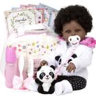 Bebe Reborn Negra Princesa Pandinha Linda Com Kit 21 Itens