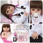 Bebê Reborn Panda De Silicone Realista + Bolsa 21 Acessórios - Cegonha Reborn Dolls