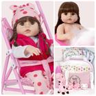 Bebe Reborn Princesa Girafinha Enxoval Completo Com Carrinho