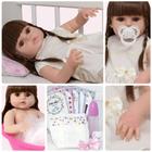 Bebe Reborn Realista Menina Fofa Vestido Bege Envio Imediato