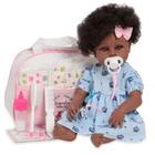 Bebê Reborn Realista Negra Com Lindo Vestido Azul + Itens - Cegonha Reborn Dolls