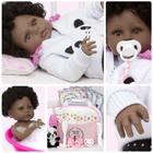 Bebe Reborn Realista Pandinha Negra Enxoval Envio Imediato