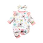 Bebê Recém-nascido Menina Coala Bodysuit Bandana Conjunto 1-12 Meses Primavera Outono Crawler Terno