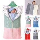 Bebê Swaddle cobertor carrinho de bebê wrap, lã grossa macia cobertor quente recém-nascido saco de dormir para 0-12 meses meninos meninas