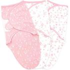 Bebê Swaddle cobertor menino menina, 3 pacote pequeno-médio tamanho recém-nascido Swaddles 0-3 mês, bebê ajustável Swaddling Sleep Sack, rosa rosa