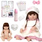 Bebe Tipo Reborn Julia Linda Corpo de Silicone Com Chupeta - Cegonha Reborn Dolls