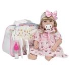 Bebê Tipo Reborn Princesa Abigail Loira Bolsa Maternidade