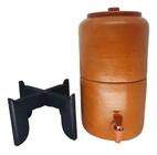 bebedouro de barro filtrador ceramica apoio base madeira