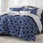 BEDSURE Bed in A Bag - King Size Comforter Sets 8 Peças,Conjunto de Cama com 1 Edredom,2 Travesseiros Shams,2 Fronhas,1 Lençol Plano,1 Lençol Embutido,1 Saia de Cama,Azul Marinho