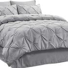 Bedsure Twin Comforter Set Kids - 6 Peças Pintuck Twin Bed in A Bag, Pinch Pleat Grey Twin Beddding Sets with Comforters, Sheets, Pillowcases & Shams