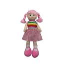 Boneca de Pano Lola 36cm Vestido Rosa - BBR Toys - nivalmix