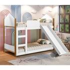 Beliche Cama Infantil Montessoriana Casa Magia Branco Grenat com Escorregador