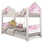 Beliche Infantil Casinha Prime Unicórnio com Colchões