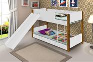 Beliche Mini Cama Branco e Mel com Escorregador