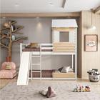 Beliche Montessoriano Club House Wood com Escorregador Branco/Natural - Casatema