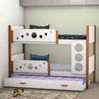 Beliche Solteiro Star com Cama Auxiliar - Branco com Mel