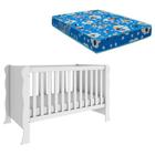 Berço Americano Mini Cama Ariel Branco com Colchão Ortobom Carolina - Carolina Baby