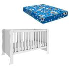 Berço Americano Mini Cama Ariel Branco Com Colchão Ortobom - Carolina - CAROLINA BABY