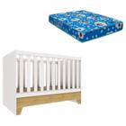 Berço Americano Mini Cama Malu Branco Acetinado Bétula Com Colchão Ortobom - Carolina - CAROLINA BABY