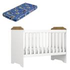 Berço Americano Mini Cama Mel Branco Acetinado Amadeirado Com Colchão Ortobom - Carolina - CAROLINA BABY