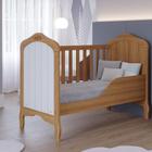 Berço Americano Portátil Mini Cama Com Proteção Lateral Marrom Branco