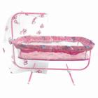 Berço Balanço 67 Cm Boneca Bebê Reborn Rosa Luxo - Mep Kids