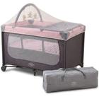 Berço de Bebê Cercado Joly Infantil com Trocador Mobile Mosquiteiro e Brinquedo Desmontável e Portátil com Rodas