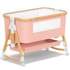 Berço de bebê KORIMEFA 3 em 1 Rocking Bedside Sleeper rosa