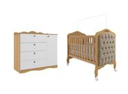 Berço Harmonia capitone e cômoda provençal Encanto Permobili 