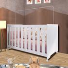 Berço Infantil Com Colchão 60cm x 130cm E Rodízios Branco Thornton Shop Jm