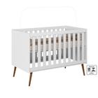 Berço Infantil Lunna 100% MDF Estilo Retrô Branco - Peternella