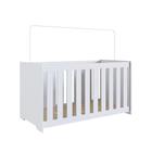 Berço Infantil Simples 133cm com Regulagem de Altura e Grade MDF Branco - Completa Móveis