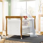 Berço Mini Cama 100% MDF Slim Branco/Madeirado Ypê - Tigus Baby