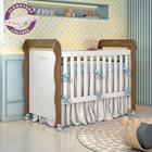 Berço Mini Cama Americano com Colchão Provençal Lisa Branco Amadeirado Carolina Baby