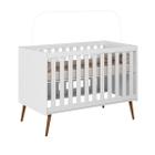 Berço Mini Cama Americano Retrô Noah Cor Branco Acetinado - Peternella Móveis