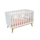 Berço Mini Cama Ludmila - Branco com Betula