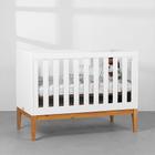 Berço Mini Cama Noah com Pés Square Mel Branco Fosco