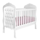 Berço Mini Cama Realeza Provençal com 1 Captonê Branco Fosco Acetinado - Moveis Canaã