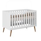 Berço Mini Cama Retro 2 em 1 MDF 3400 Branco Acetinado PLLA