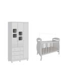 Berço Minicama Guarda Roupa Bebe Moveis Peroba Uli 100% MDF Branco