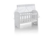 Berço Para Boneca Ninar Com Enxoval Branco - Sonno Baby