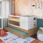 Berço Para Quarto Infantil 2 em 1 Com Cama Auxiliar 194 cm - Completa QI