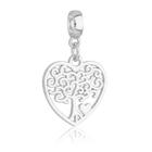 Berloque Árvore da Vida Coração Para Pandora Banhado a Prata 925