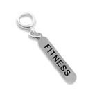 Berloque Charm Placa Fitness Banhado a Prata